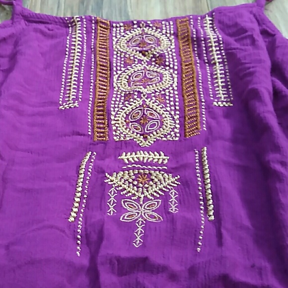 Purple And Bronze Rayon Beach Shirt - Picture 3 of 6